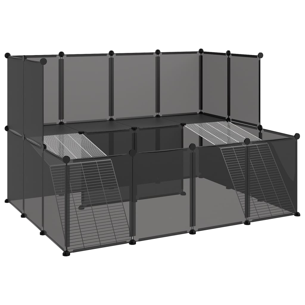 Vidaxl Animal Loft Small 143x107x93 Polypropene e acciaio nero