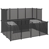 Vidaxl dierenhok klein 143x107x93 polypropeen en staal zwart