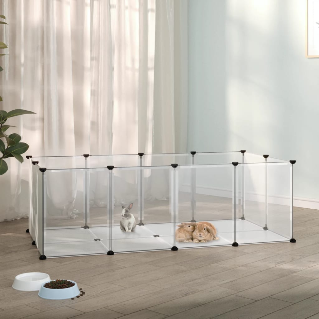 Vidaxl Animal Loft Small 144x74x46.5 cm de polipropeno y acero transparente