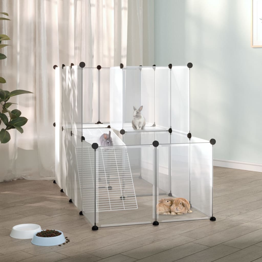 Vidaxl Animal Loft Small 142x74x93 CM Polypropen och ståltransparent