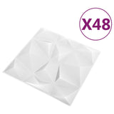 Vidaxl 48 St Panneaux muraux 3d Diamond 12 m² 50x50 cm blanc