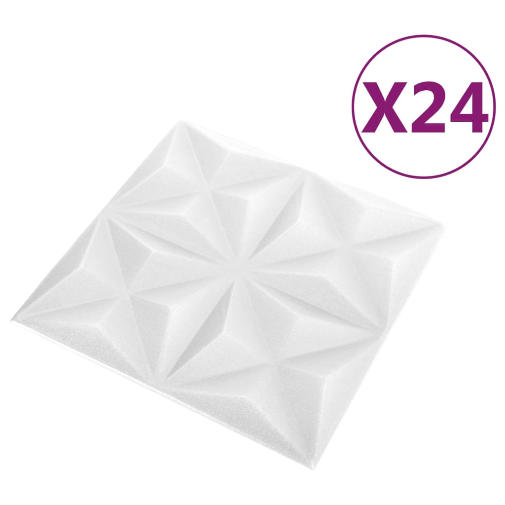 Vidaxl de 24 paneles de pared 3d Origami 6 m² 50x50 cm blanco