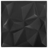 Vidaxl de 24 paneles de pared 3D Diamante 6 m² 50x50 cm negro