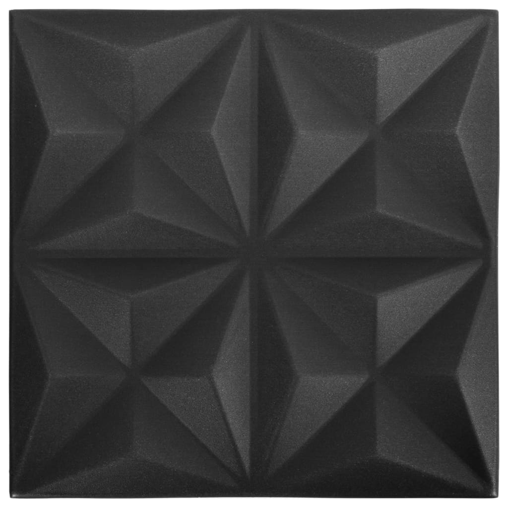 Vidaxl 24 stage de mur 3d origami 6 m² 50x50 cm noir