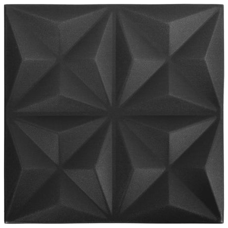 Vidaxl 48 St Wall Panels 3D Origami 12 m² 50x50 cm svart