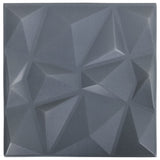 Vidaxl 48 St Panneaux muraux 3d Diamond 12 m² 50x50 cm Gray