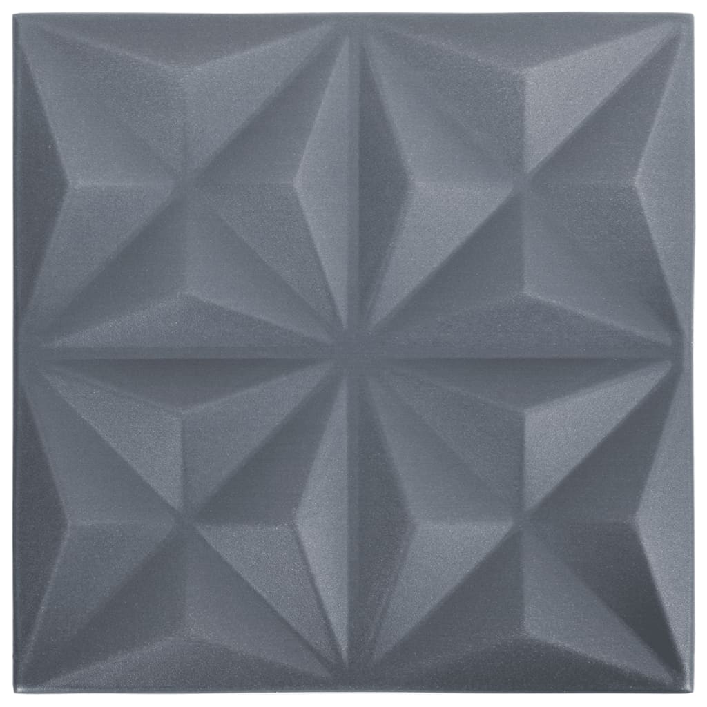 Vidaxl 48 St Panneaux muraux 3D Origami 12 m² 50x50 cm Gray