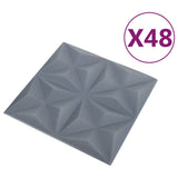 Vidaxl 48 St Panneaux muraux 3D Origami 12 m² 50x50 cm Gray