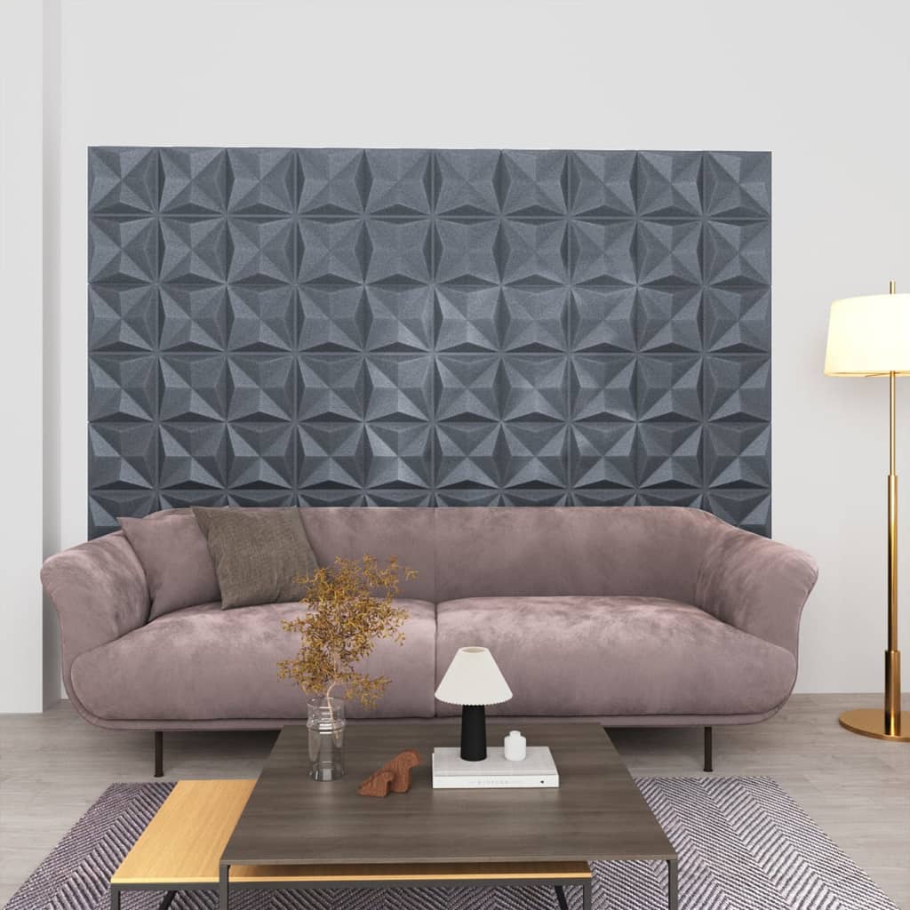 Vidaxl 48 paneles de pared 3d Origami 12 m² 50x50 cm de gris