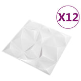 Vidaxl 12 st Wall panels 3D Diamond 3 m² 50x50 cm white