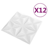 VIDAXL 12 ST WALSPORULTE 3D Origami 3 m² 50 x 50 cm Weiß