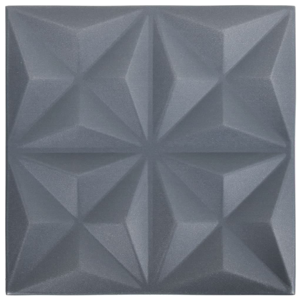 Vidaxl 12 pannelli murali 3d origami 3 m² 50x50 cm grigio