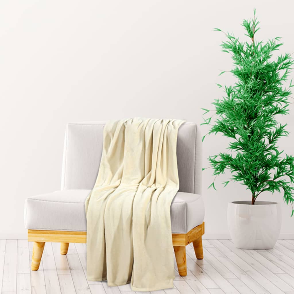 VIDAXL -Decke 200x240 cm Polyestercreme -ausgelöst
