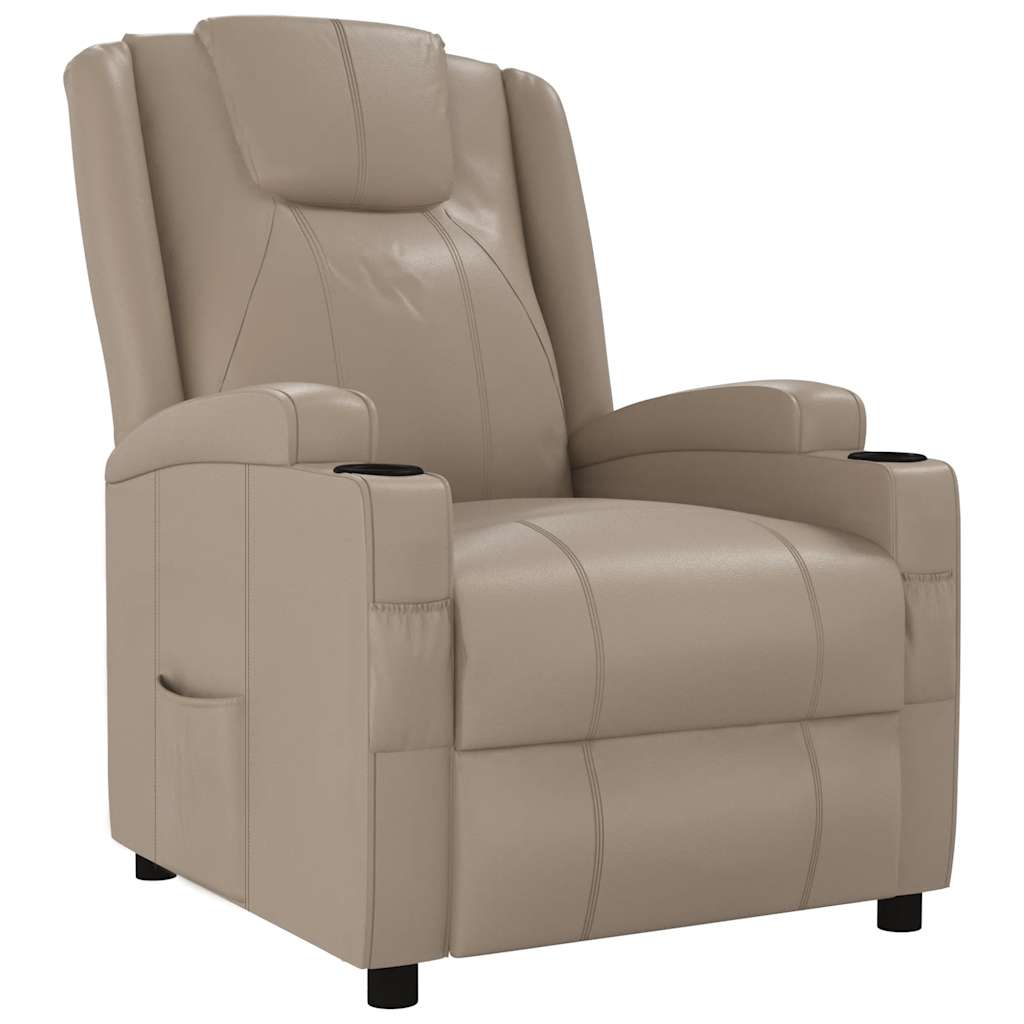 Vidaxl fauteuil verstelbaar kunstleer cappuccinokleurig