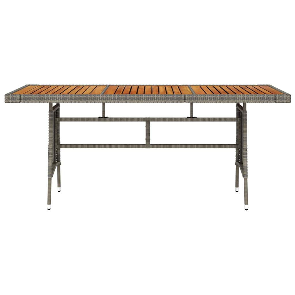 Vidaxl tuintafel 160x70x72 cm poly rattan en massief acaciahout grijs
