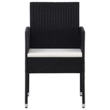 Vidaxl tuinstoelen 4 st met crèmewitte kussens poly rattan zwart