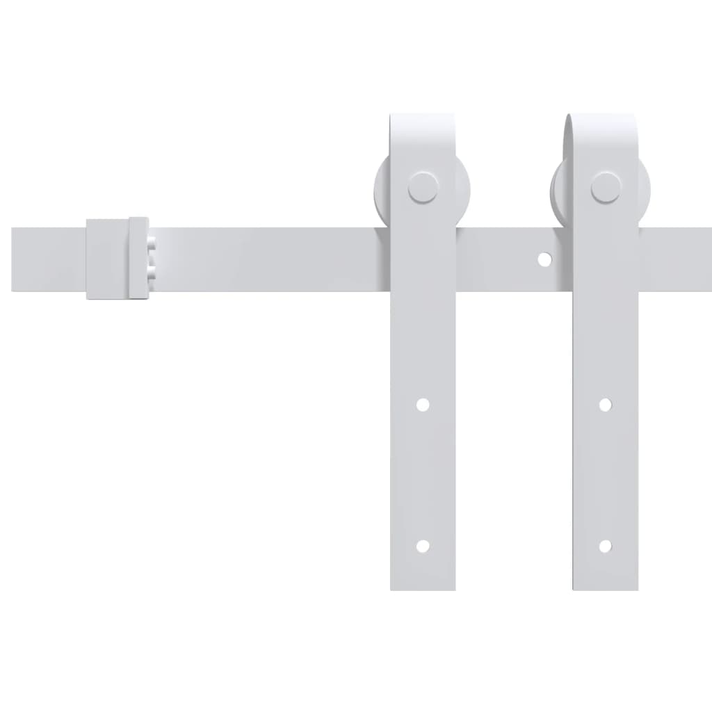 Ajuste de Vidaxl Set para la puerta corredera de 200 cm de acero blanco