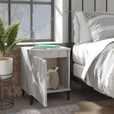 Vidaxl nachtkastje met metalen poten 40x30x50 cm grijs sonoma eiken