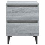 Vidaxl nachtkastjes 2 st met metalen poten 40x35x50 cm grijs sonoma