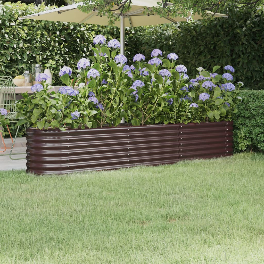 VIDAXL -Planungsbox 224x40x36 cm Pulver -Stahlbraun