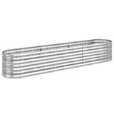 VIDAXL -Planungsbox 224x40x36 cm Pulver -Stahl Silber gefärbt