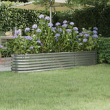 VIDAXL -Planungsbox 224x40x36 cm Pulver -Stahl Silber gefärbt