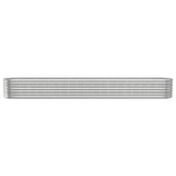 VIDAXL -Pflanzer 332x40x36 cm Pulver -bewegtes Stahl Silber gefärbt