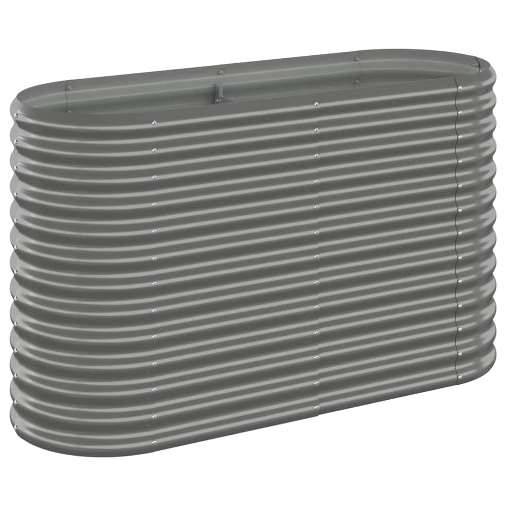 Vidaxx Pflanzgefäß 114x40x68 cm pulverbeschichteter Stahl grau