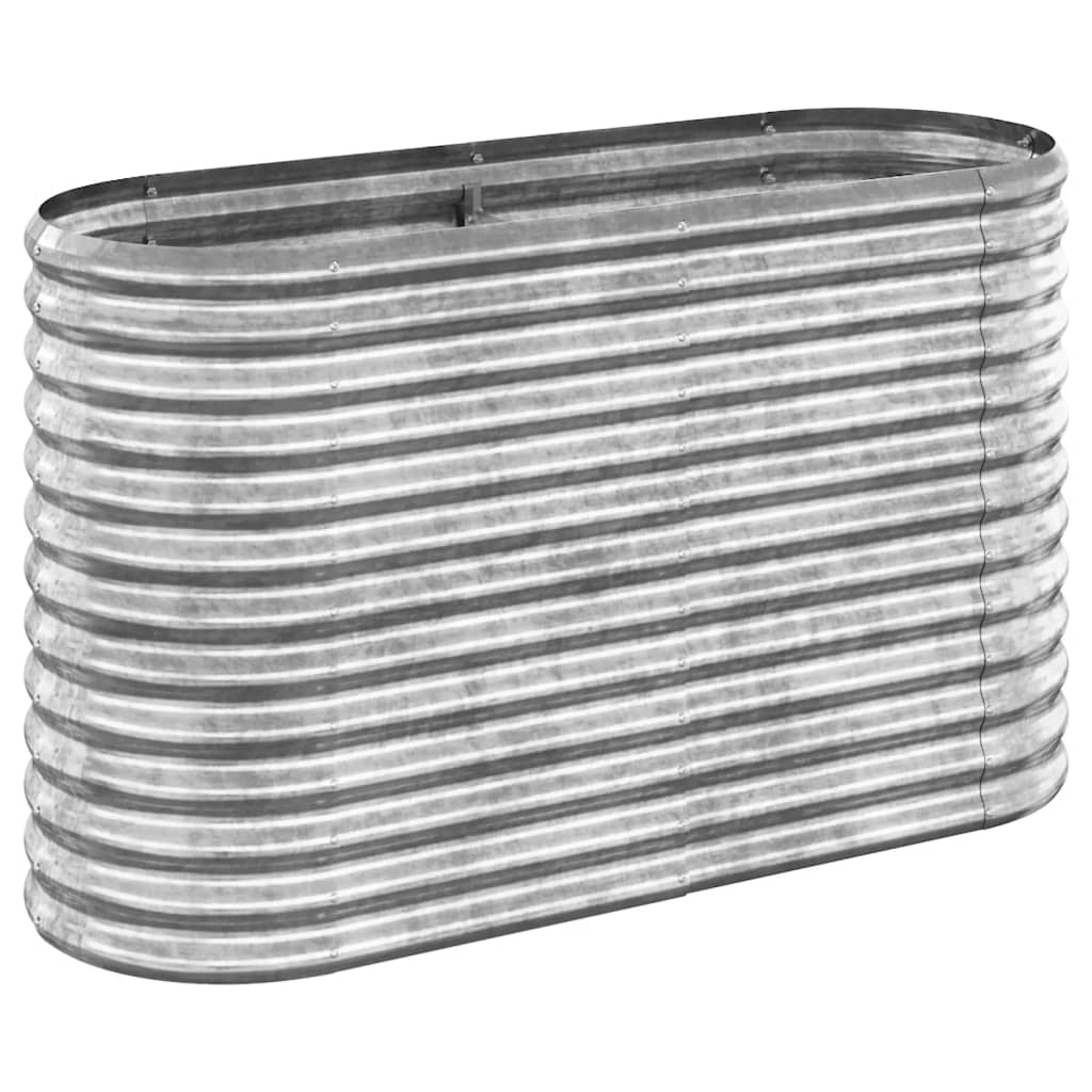 VidaXL Pflanzgefäß 114x40x68 cm pulverbeschichteter Stahl silberfarben