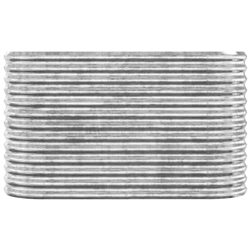 VidaXL Pflanzgefäß 114x40x68 cm pulverbeschichteter Stahl silberfarben