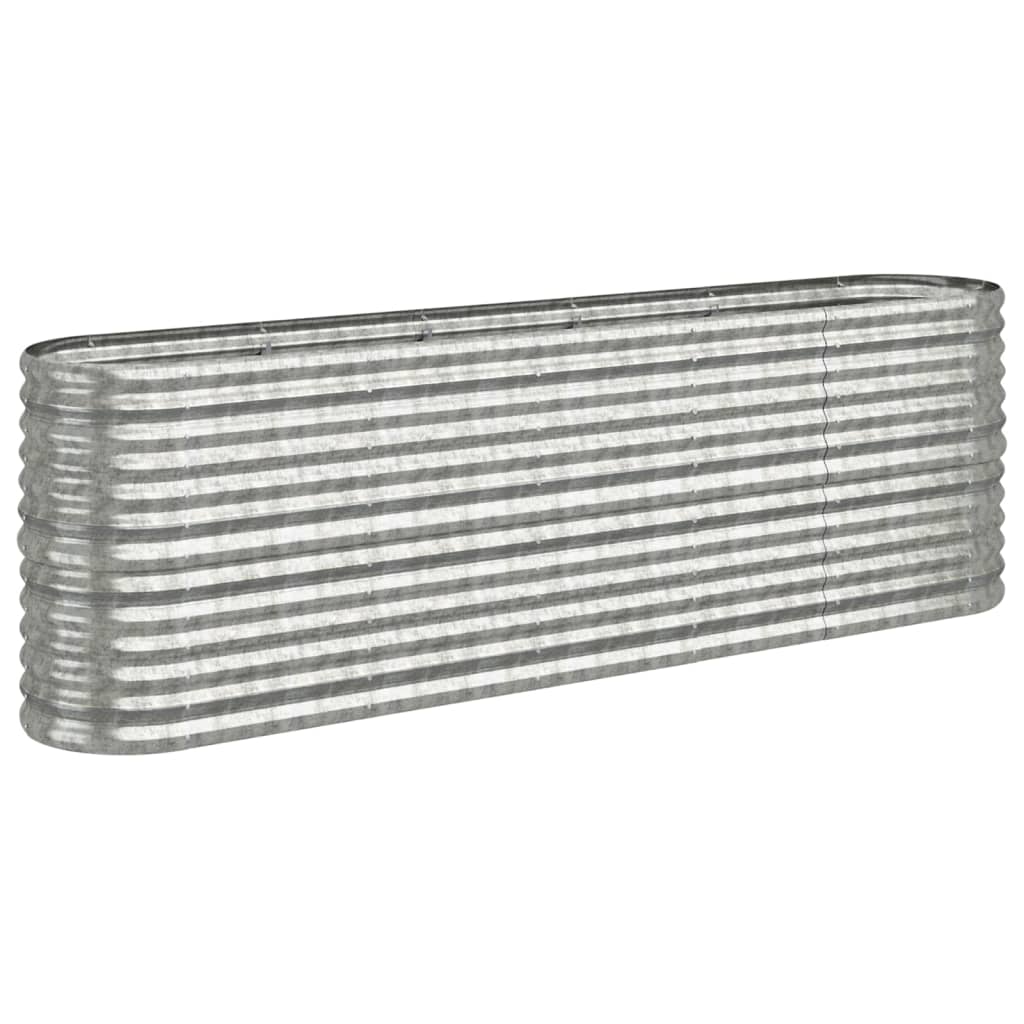 VIDAXL -Planungsbox 224x40x68 cm Pulver -Stahl Silber gefärbt