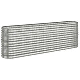 VIDAXL -Planungsbox 224x40x68 cm Pulver -Stahl Silber gefärbt
