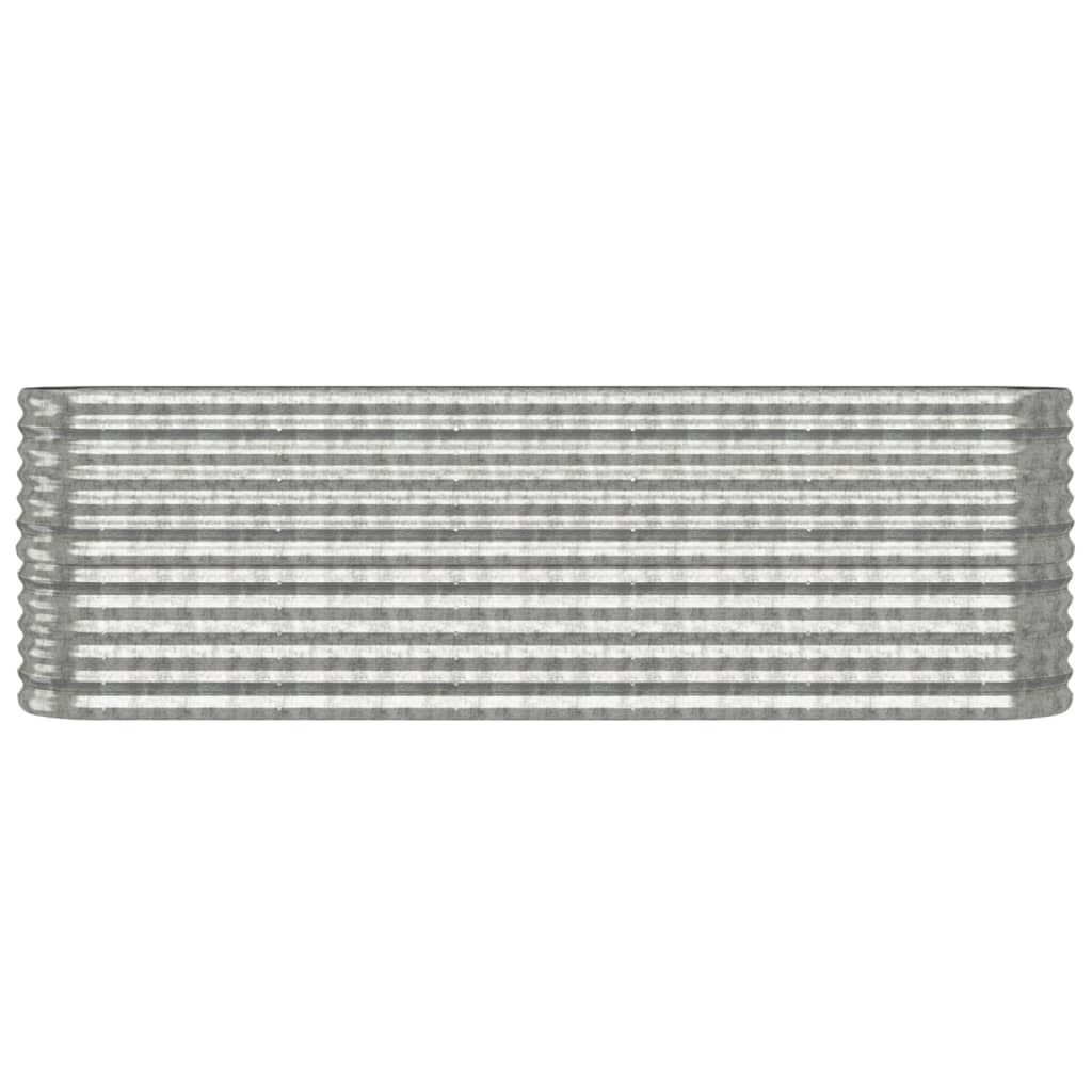 VIDAXL -Planungsbox 224x40x68 cm Pulver -Stahl Silber gefärbt