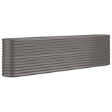 VIDAXL -Planungsbox 260x40x68 cm Pulver -bewegtes Stahl grau