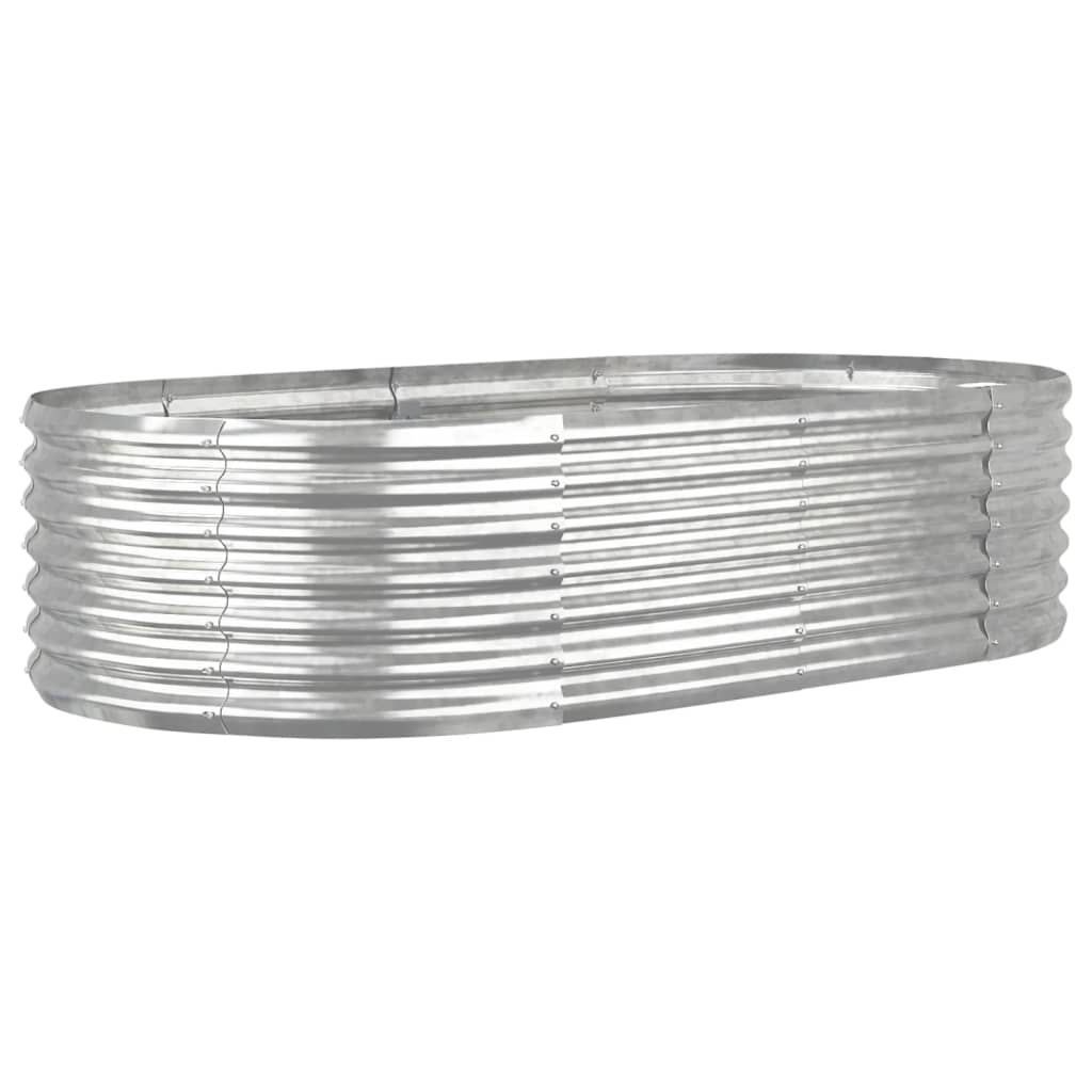 VIDAXL -Pflanzer 152x80x36 cm Pulver -mit Silber gefärbter Stahlbeschichtter