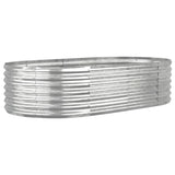 VIDAXL -Pflanzer 152x80x36 cm Pulver -mit Silber gefärbter Stahlbeschichtter