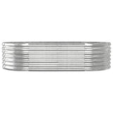 VIDAXL -Pflanzer 152x80x36 cm Pulver -mit Silber gefärbter Stahlbeschichtter