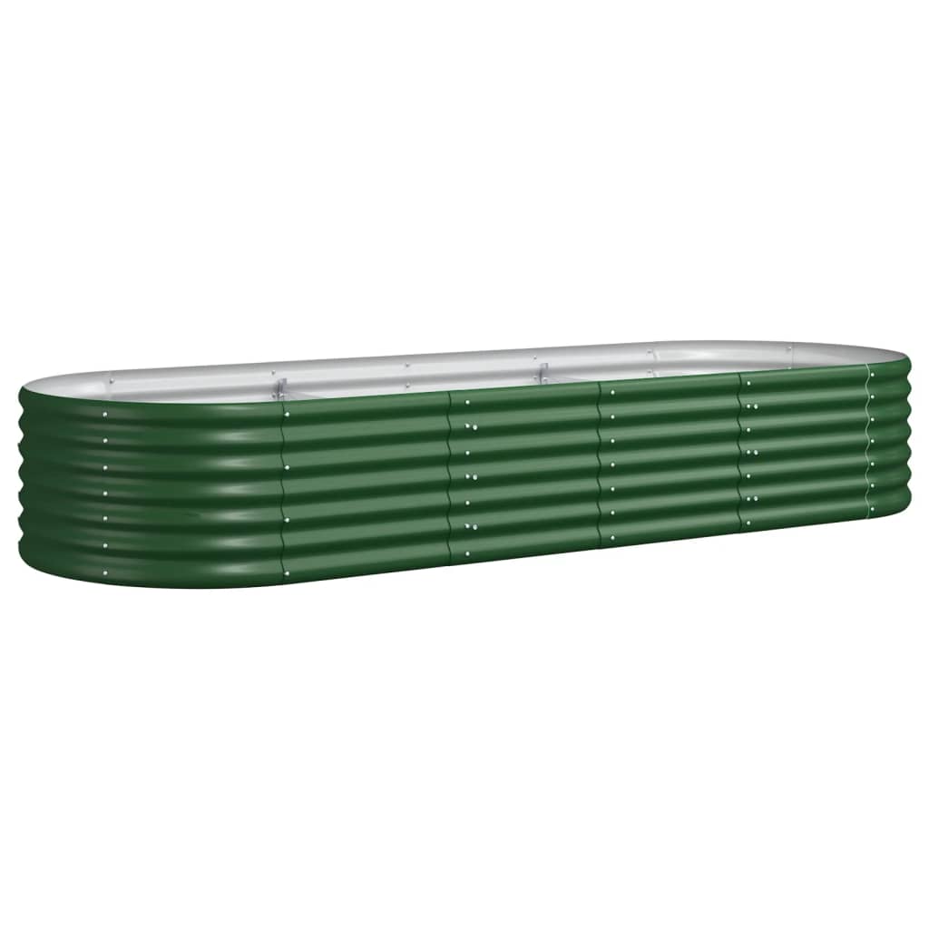 Vidaxl Planning Box 224x80x36 CM Powder -Coated Steel Green