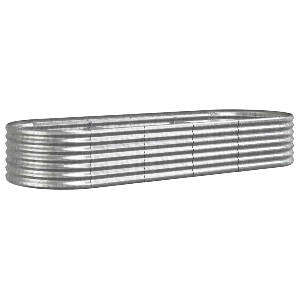 VIDAXL -Planungsbox 224x80x36 cm Pulver -Stahl Silber gefärbt