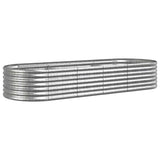 VIDAXL -Planungsbox 224x80x36 cm Pulver -Stahl Silber gefärbt
