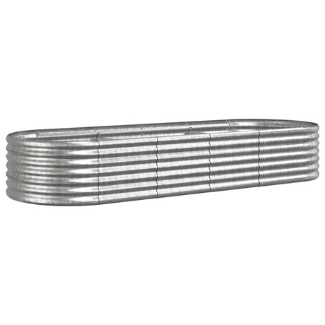 VIDAXL -Planungsbox 224x80x36 cm Pulver -Stahl Silber gefärbt