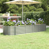 VIDAXL -Planungsbox 224x80x36 cm Pulver -Stahl Silber gefärbt