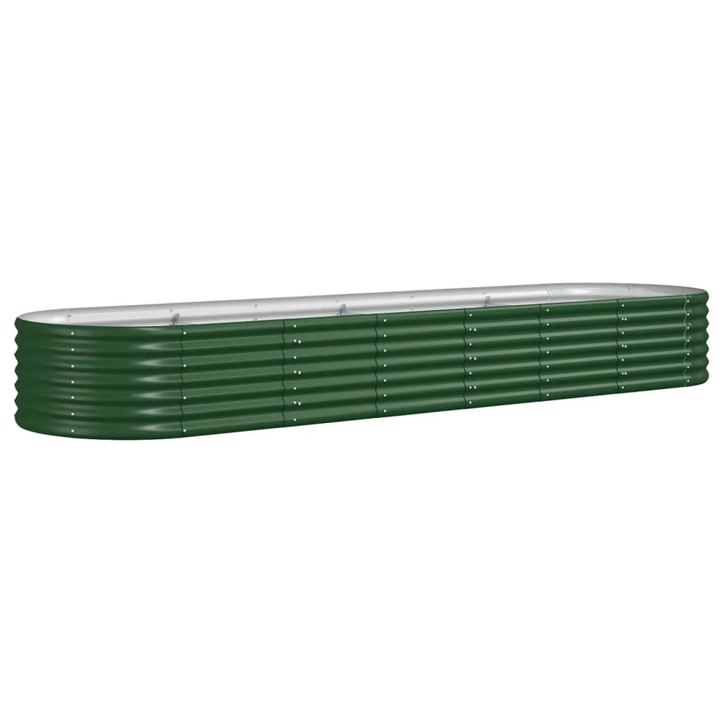 Vidaxl Planning Box 296x80x36 CM Powder -Coated Steel Green