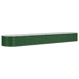 VIDAXL -Planungsbox 368x80x36 cm Pulver -bezogenes Stahlgrün