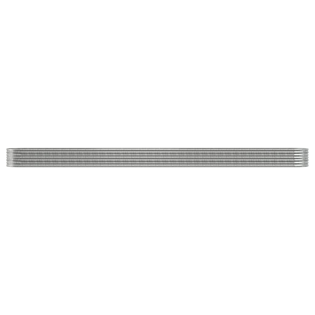 VIDAXL -Planungsbox 440x80x36 cm Pulver -Stahl Silber gefärbt