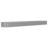 VIDAXL -Pflanzer 512x80x36 cm Pulver -bewegtes Stahl Silber gefärbt
