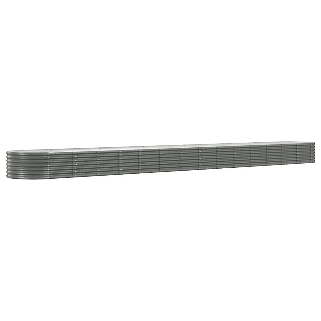 Vidaxl Planning Box 620x80x36 CM Powder -Coated Steel Grey