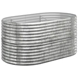 VIDAXL -Pflanzer 152x80x68 cm Pulver -mit Silber gefärbter Stahlbeschichtter