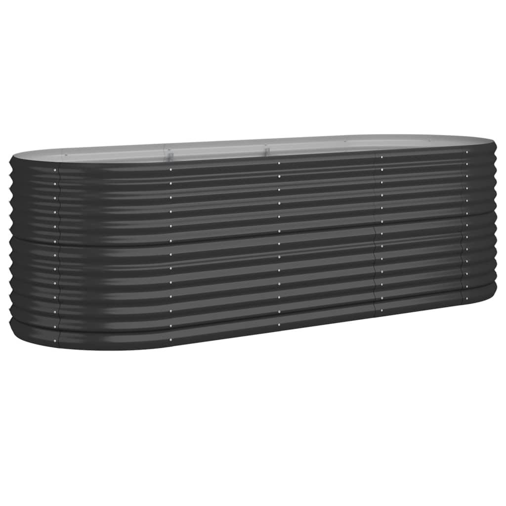 Vidaxl Planning Box 224x80x68 CM Powder -Coated Steel Anthracite -färgad