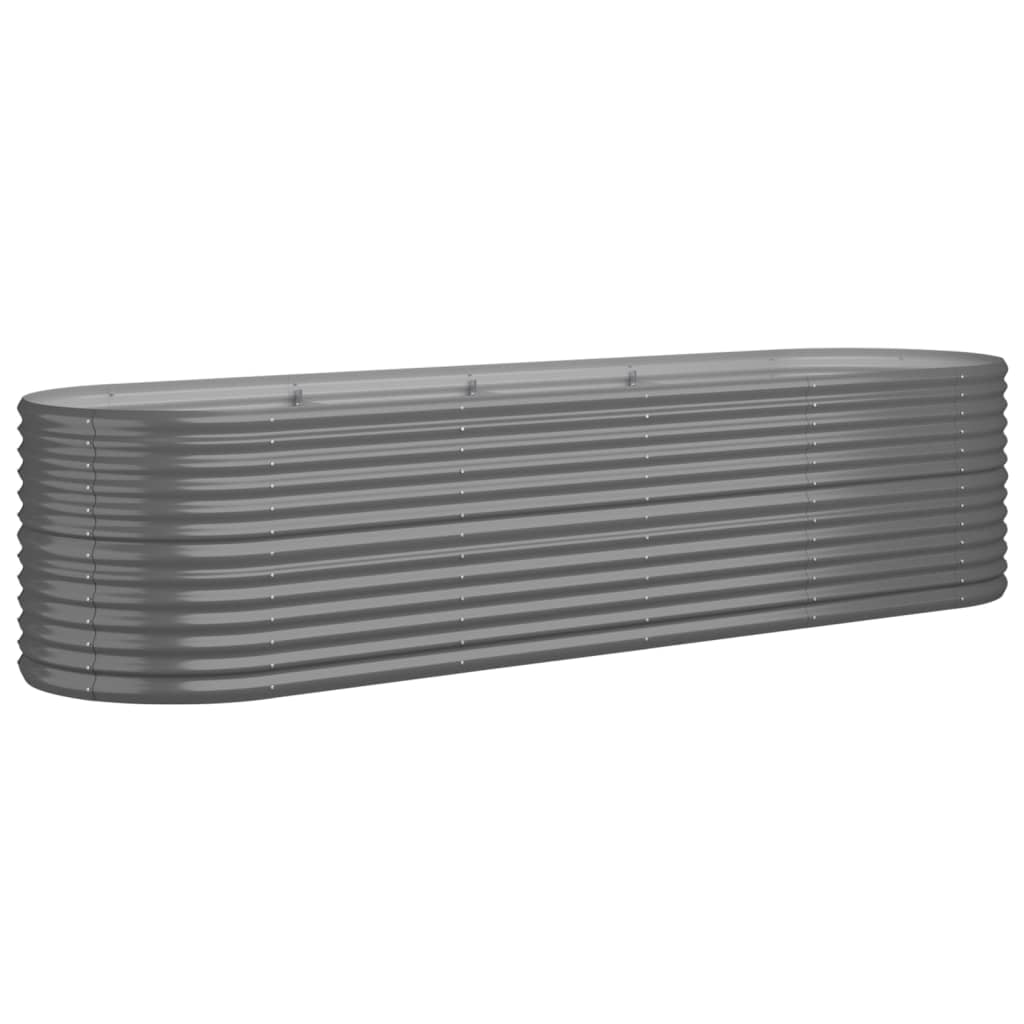 Vidaxl Planning Box 296x80x68 CM Powder -Coated Steel Grey